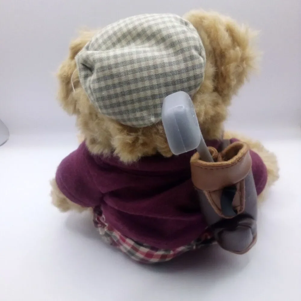 Russ Berrie Chip The Golfer Teddy Bear Plush Vintage Golf Bag Outfit Collectible